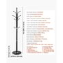 Coat Rack Freestanding, Coats Tree Stand with Stable Marble Base & 6 Hooks, Free Standing Hall Coat Rack for Entryway, Bedroom, Office, Living Room Image 5