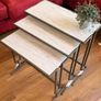 3 Nesting Side Tables, Marble Effect Image 2