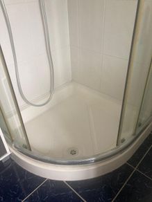 bathroom basin, pedestal and shower tray