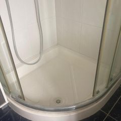 bathroom basin, pedestal and shower tray