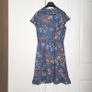 Formula Joven Blue Terracotta Floral Ruffle Wrap Dress V-Neck Tea Dress 14UK/42EU Image 5