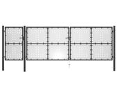 Garden Gate Steel 500x150 cm Black