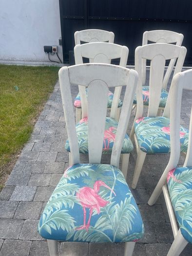 8 x solid wood chairs