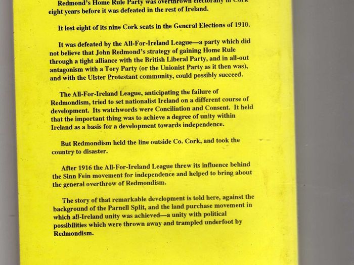 Cork Free Press - The Restructuring Of Ireland  1890 - 1910