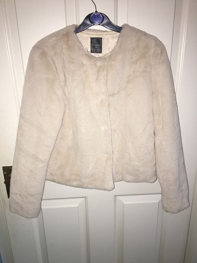 Stunning Penney's Cream Faux Fur Jacket - Size 6/8 UK