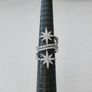 Star Starburst Crystal Silver Adjustable Ring Image 2
