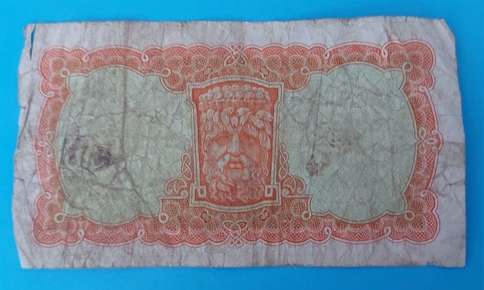 Irish 1968 X 2 Lavery ten shilling banknote in used condition