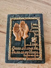 Praying Hands Vintage Marble Wall Placque