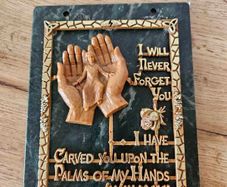 Praying Hands Vintage Marble Wall Placque