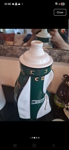 Stunning vintage McGibbon's ceramic golf bag whiskey decanter