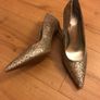 ladies shoe M&;S size 6 silver glitter Image 2