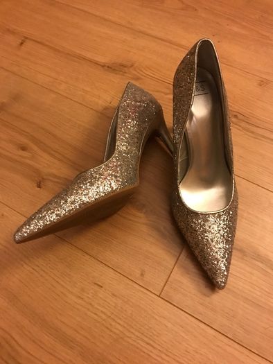 ladies shoe M&;S size 6 silver glitter