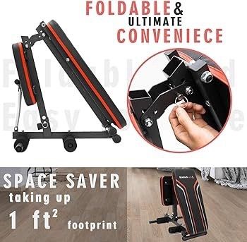 FREE EXPRESS SHIPPING Adjustable Weight Bench, Multifunction Folding Weight Bench with 7 Adjustable Positions & 2 Training Straps, Home Gym Weight Bench