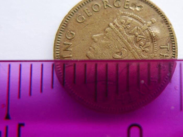 1950 Hong Kong 10 Ten Cents Coin - King George VI