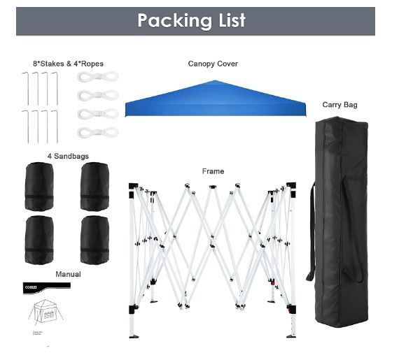 Folding Gazebo 3 x 3 m Waterproof UV Protection Gazebo Popup Garden Tent with 4