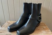women ankle boots Massimo Dutti Women's Leather Ankle Boots with buckle detail new size 5