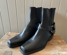 women ankle boots Massimo Dutti Women's Leather Ankle Boots with buckle detail new size 5