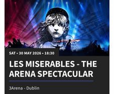 Les Miserables tickets Sat 30/5 evening