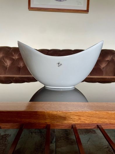 Pristine White Salad Sharing Bowl by Galzone Denmark with Handles