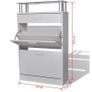 _Shoe Cabinet with a Drawer and a Top Glass Shelf Wood White Image 4