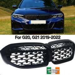 BMW 3 Series Black Front Medium Mesh Grille Grill For BMW G20 G21 2019-2022