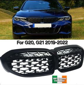 BMW 3 Series Black Front Medium Mesh Grille Grill For BMW G20 G21 2019-2022