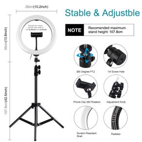 Selfie Ring Light Photography Led Rim Of Lamp with Optional Mobile Holder Mounting Tripod Stand Ringlight For Live Video Stream