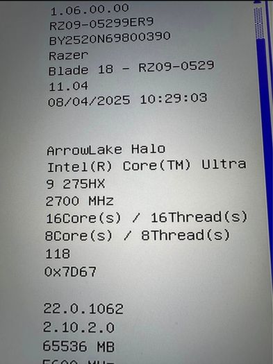 Razer Blade 18 - Rtx 5090 - 64gb Ddr5