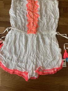 Brand New White Embroidered Playsuit Size Medium