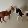 Schleich Pony Club Horse Pony figures x 2 Chestnut and Piebald Image 2