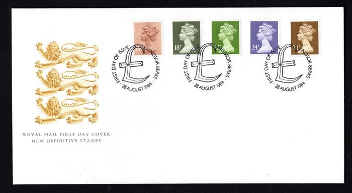 1984 Great Britain New Definitive stamps (Machin) Addressed Stamp First Day Cover (FDC)