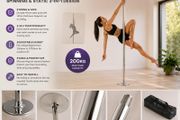 Professional Dancing Pole, Professional Dance PoleHeavy Duty 200kg Spinning Static Dancing Pole Kit, Portable Removable Pole, 45mm Heavy-Duty Stainless Steel Pole, Height  Adjustable  Adjustable 2163 2700mm