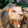 A Magnificent Pair Of Nineteenth Century Hardwood Lions(3.3kgs) Image 5