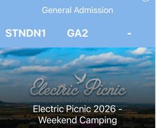 Electric Picnic weekend ticket with camping