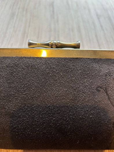 Vintage Suede Leather Clutch Bag