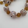 Antique Venetian African Style Eyes & Yellow Brown Glass Beads Necklace Image 10
