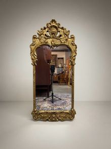 Vintage French Gilt Metal Rococo Revival Mirror