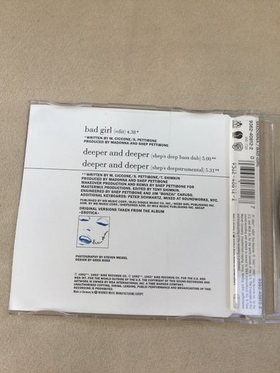 Madonna bad girl german cd single rare Kylie