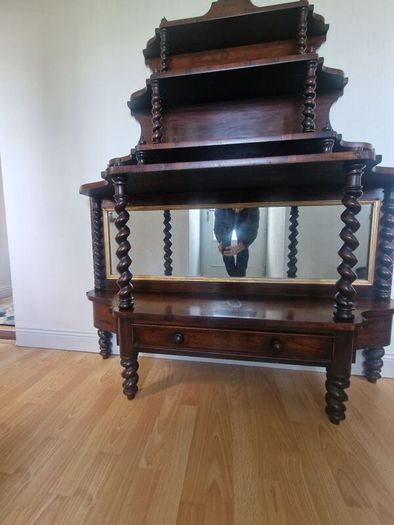 victorian mirrored sideboard/ buffet shelfs