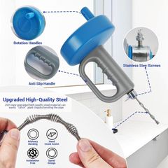 Drain Snake 33Ft with Gloves,Flexible Plumbing Snake Drain Auger Clog Remover Tool for Hair,Heavy Duty Drain Unclogger for Kitchen Sink, Plumbers Snakes for unclogging Bathroom Shower, Bathtub Toilet