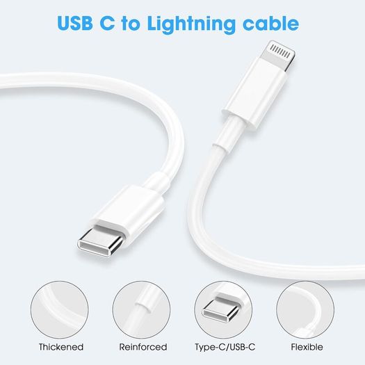 USB C to Lightning Cable 2Pack 1M +2M MFi Certified, Fast Charging USB C iPhone Charger Cable Lead for Apple iPhone 14 13 12 11 Pro Max X XR XS 8 Plus, for iPad- Type C to Lightning Cable