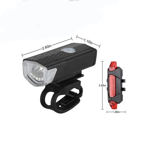 Bike Light, USB LED Rechargeable, Front and rear, Headlight Lamp Flashlight Cycling Safety Warning Light