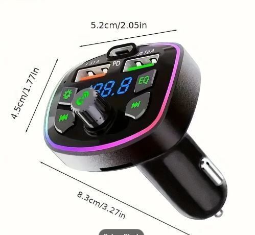Car Charger with Voice Broadcast, Hands-Free Calling, MP3 Player