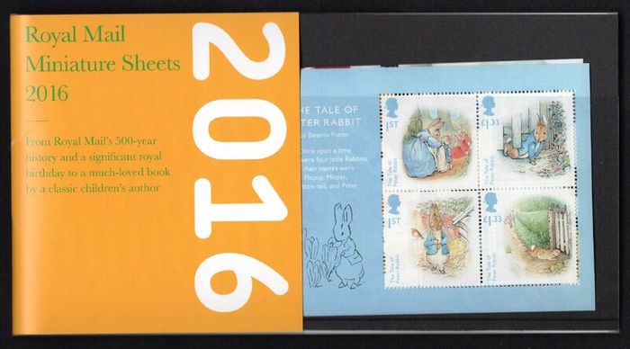 2016 Great Britain Royal Mail Miniature Sheets Pack with all miniature sheets issue in the year Mint Never Hinged (MNH)