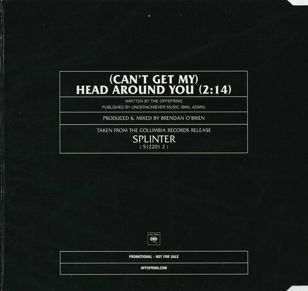 The Offspring "(Can't Get My) Head Around You" CD Single Promo