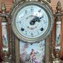vintage ceramic, brass mantel clock. Working perfectly. Image 5