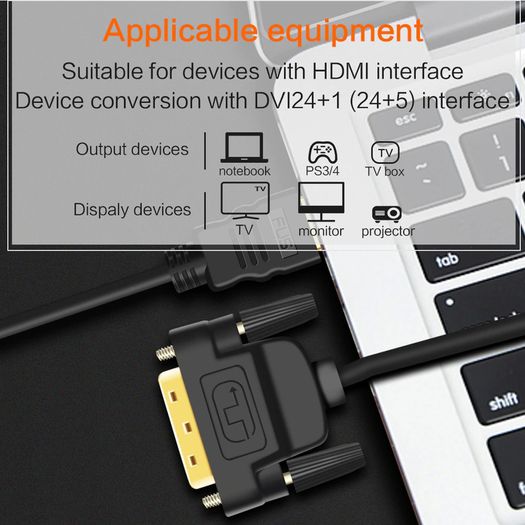 HIPERDEAL 1.8M HDMI (Male) to DVI-D (24+1) Dual Link (Male) 1080P 3D Gold-Plated Cable (Brand New/Warranty)