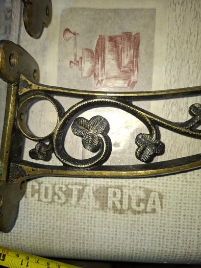 Beautiful Antique Towels Holder, with a clover scrollwork pattern and a curved Claw design Irish Made maybe Chancellor & Sons (often stamped as C&S)Location: Lower Sackville Street, Dublin, Ireland Active Era: Mid-to-late 19th century and early 20