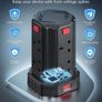 Tower Extension Lead 10M, (13A 3250W), 8 AC Outlets and 4 USB Ports Extension Tower, Surge Protection Extension Lead with 4 Independent Switch, 17W USB C Ports Extension Cable 10M for Office, Home Image 5