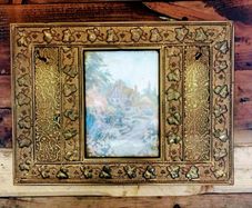 Unique vintage brass wall plaque